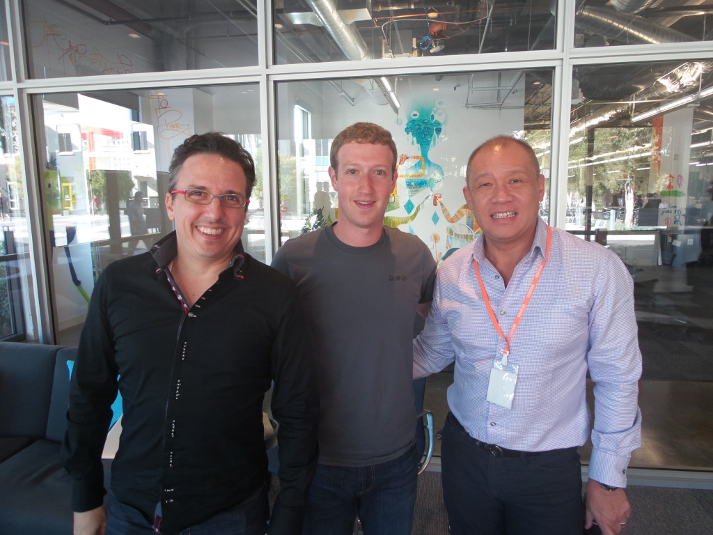 In photo sealing the partnership are (from left) Globe Senior Advisor for Consumer Business Peter Bithos, Facebook Founder and CEO Mark Zuckerberg, and Globe President and CEO Ernest Cu in Menlo Park, California, USA.