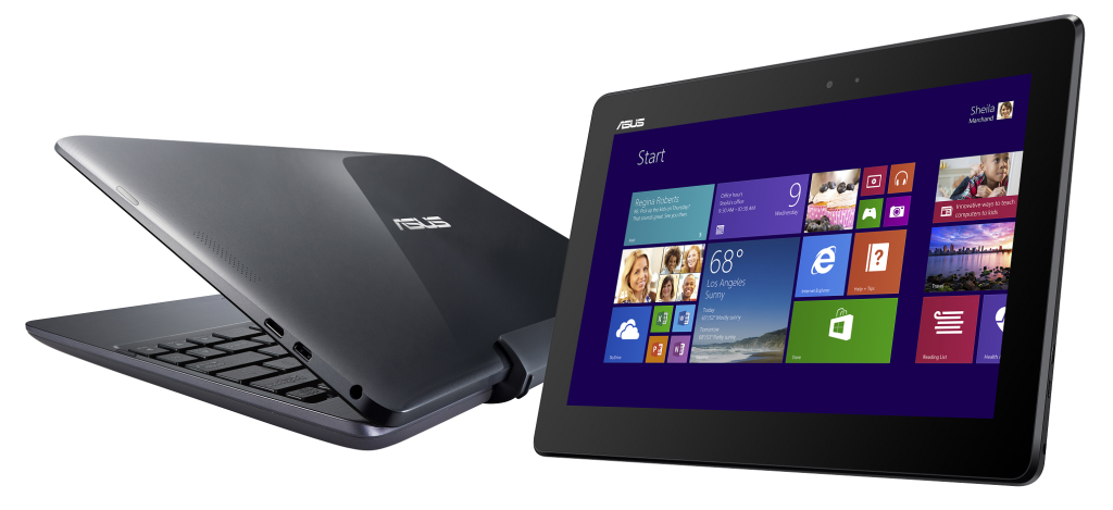 The tablet weighs 550 grams; in laptop mode, the T100 weighs 1.07 kilograms.
