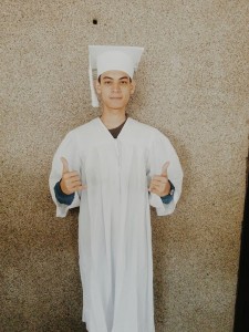 Emil Khodaverdi in his graduation toga