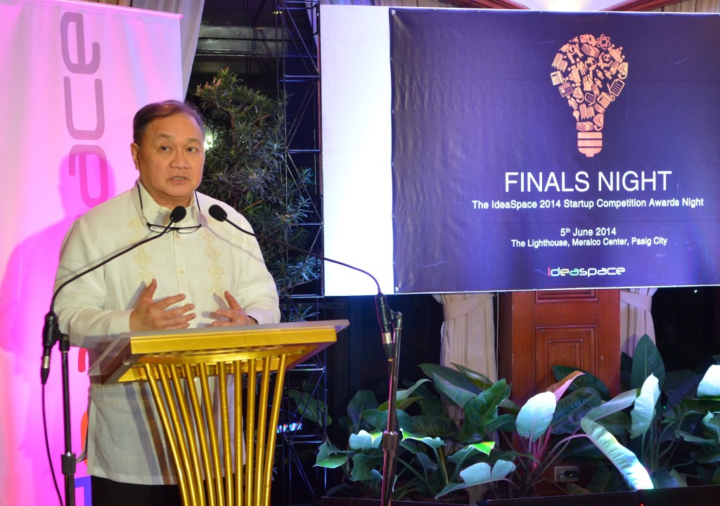IdeaSpace and PLDT group chairman Manuel V. Pangilinan during the announcement of winners of the IdeaSpace startup competition. Ten teams will be receiving at least PhP1-million each worth of seed funding and support under its acceleration program for technology entrepreneurs.