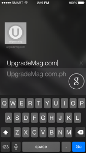 Searches are performed by pulling down a "Search the web" header on the home screen, which takes to you a screen where you can enter a search term or URL. As you type, Coast suggests words and sites, and pops up .com and .net buttons pop up to let you quickly complete a URL.  If the correct site appears as a tile, tap it to go directly to the site.  