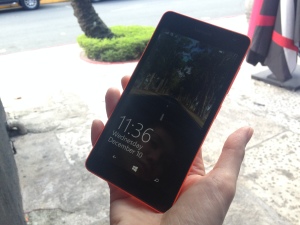 The Lumia 535 features a wide-angle 5 megapixel front facing camera, and a spacious 5-inch display. PHOTO BY MELBA BERNAD